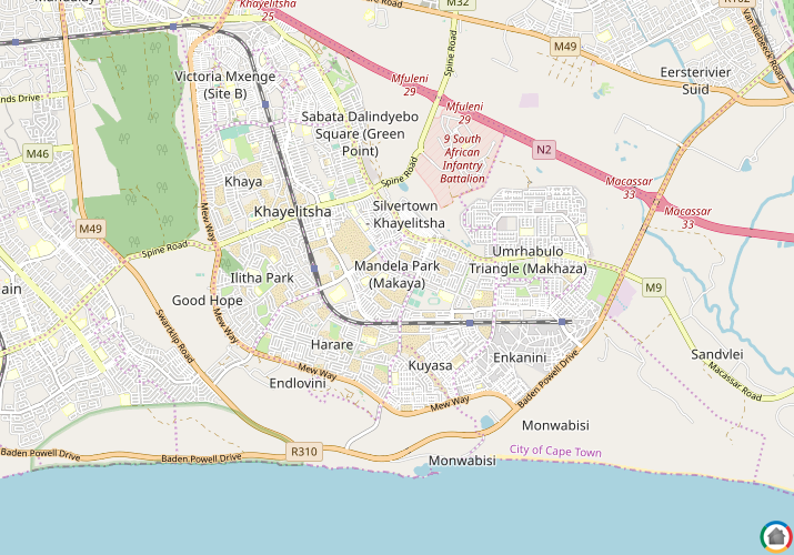 Map location of Mandelapark